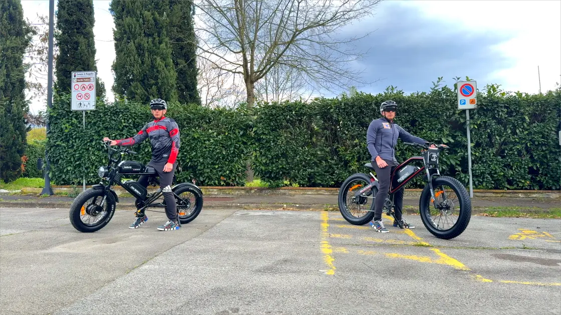 full suspension fat tire electric bike on rocky trail