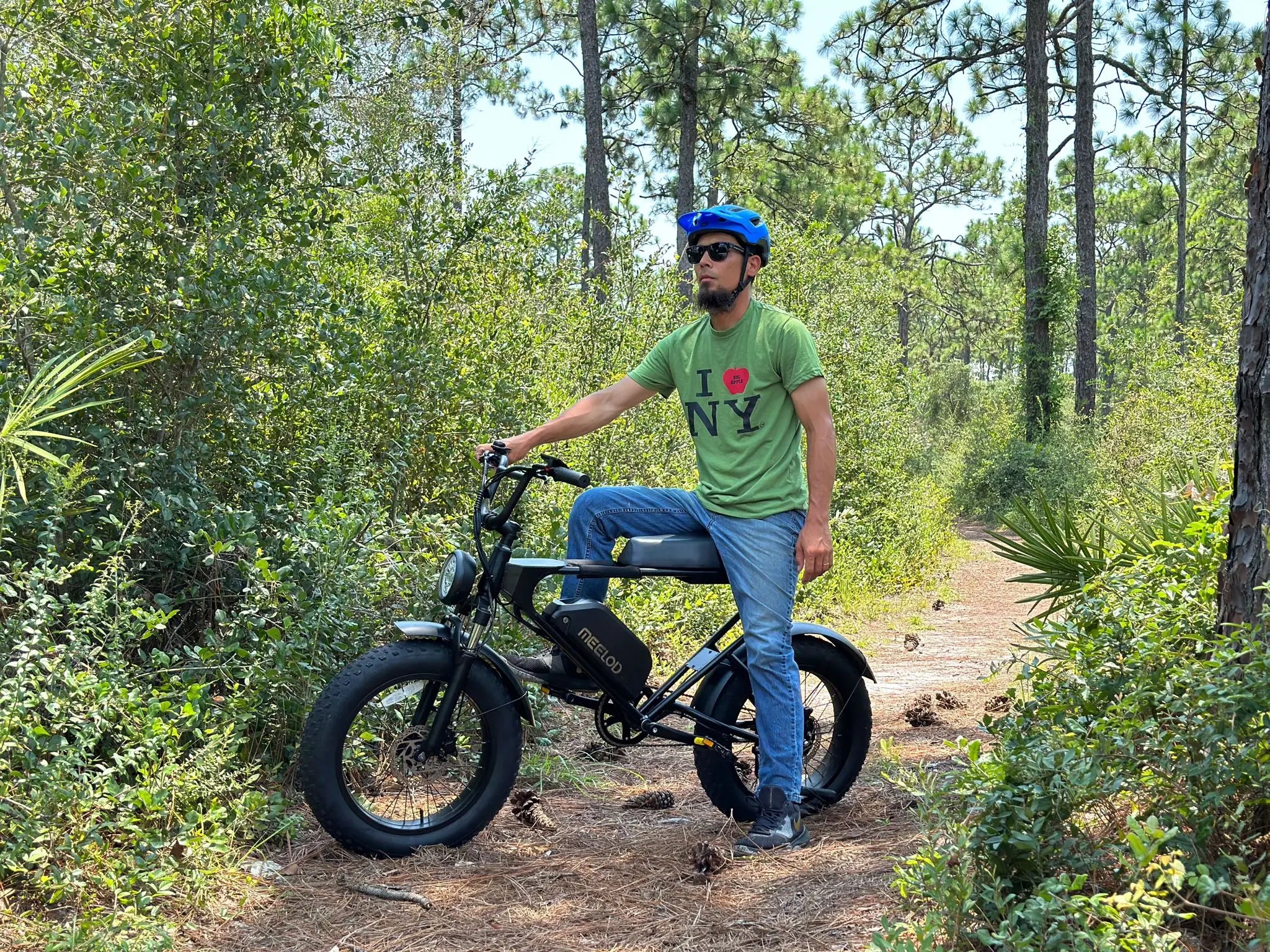 fat tire ebike on rugged terrain for stability