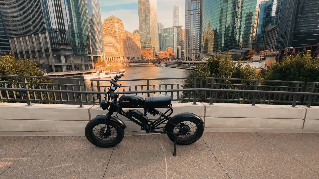 fat tire electric bike on snow-covered trail
