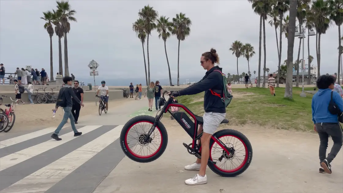 full suspension fat tire e-bike on mountain trail