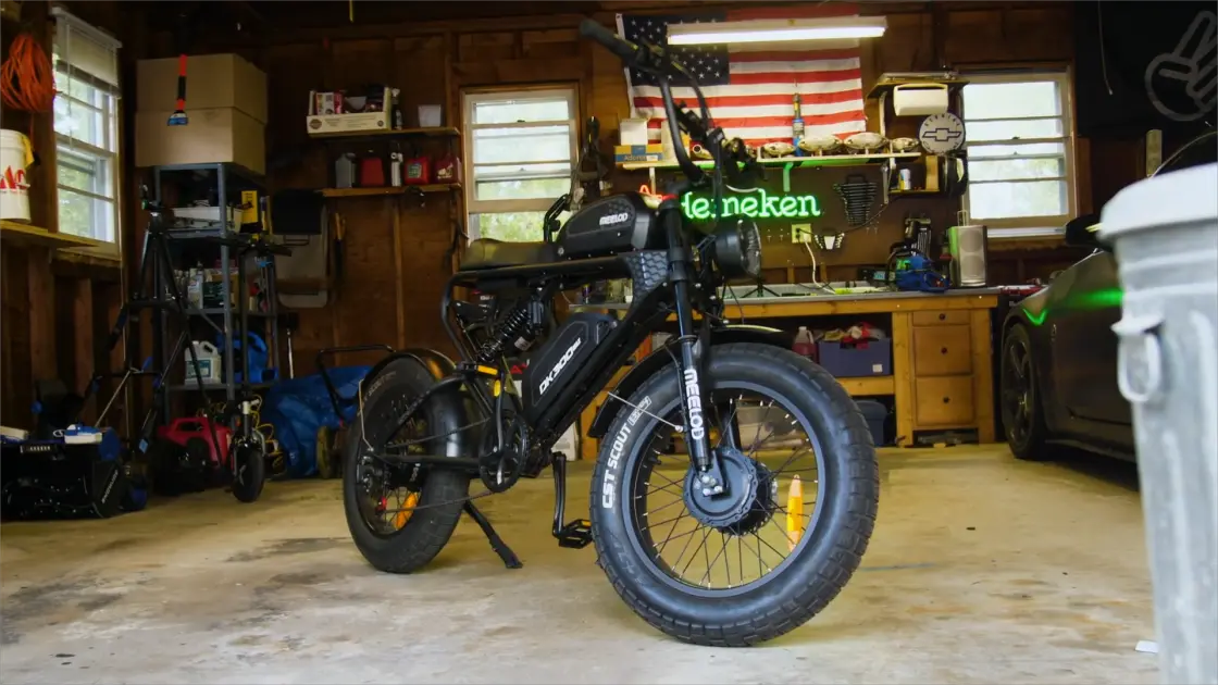 full suspension fat tire e-bike on rocky trail