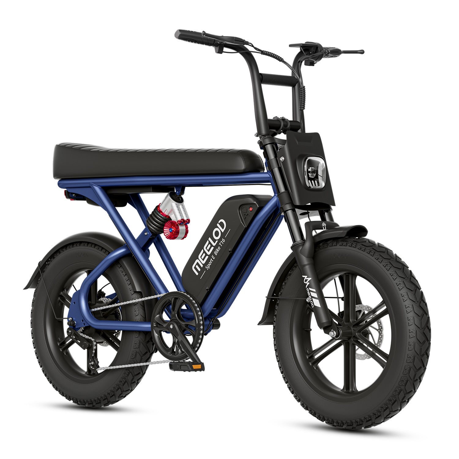 Blue MEELOD moped style ebike T16