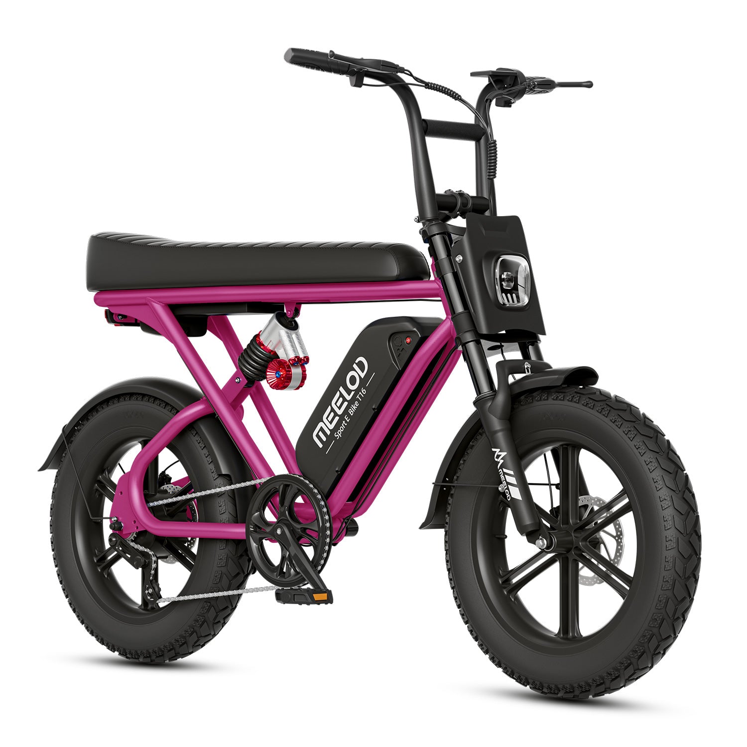 Pink Meelod moped style ebike T16